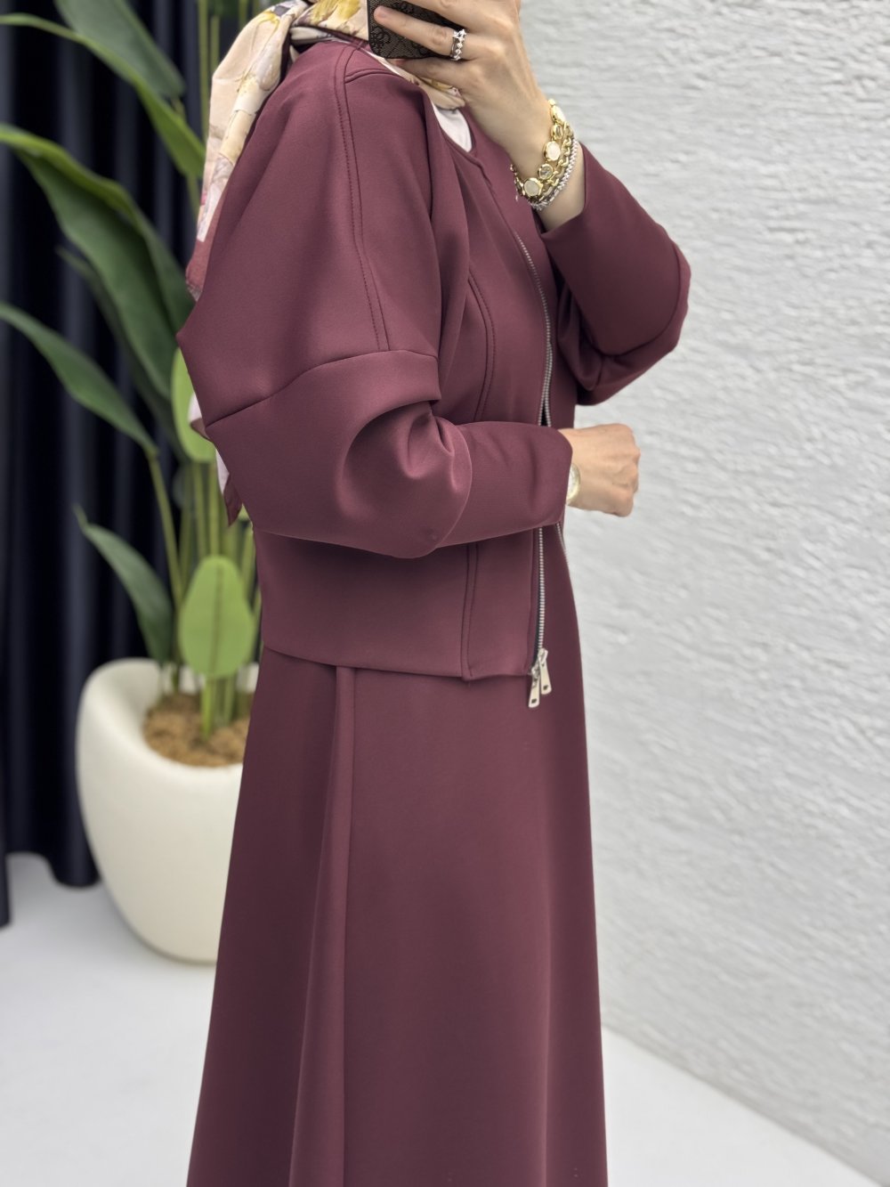 KASTEL ETEKLİ TAKIM BORDO