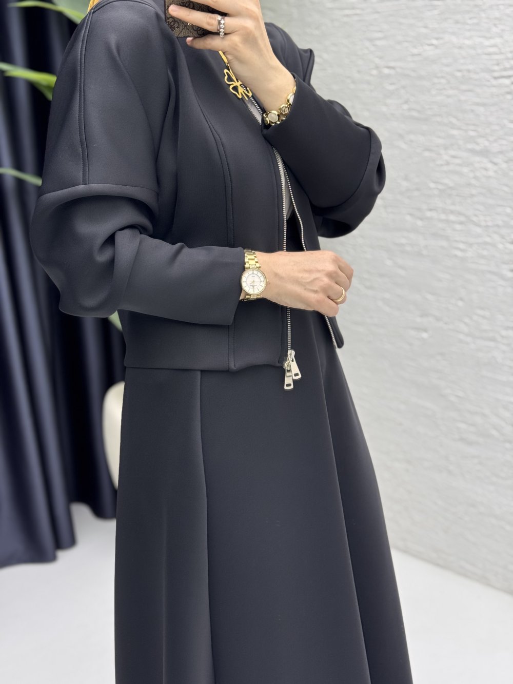 KASTEL ETEKLİ TAKIM SİYAH